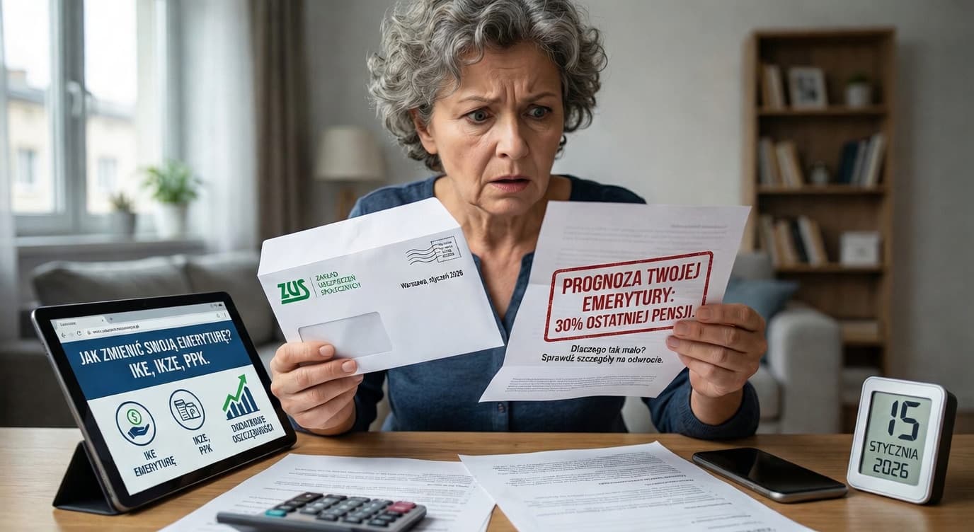 List z ZUS szokuje w 2026 roku — emerytura to 30% pensji