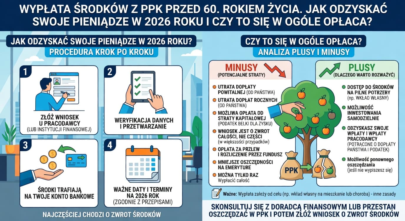 Wypłata PPK przed 60. rokiem życia — czy się opłaca?